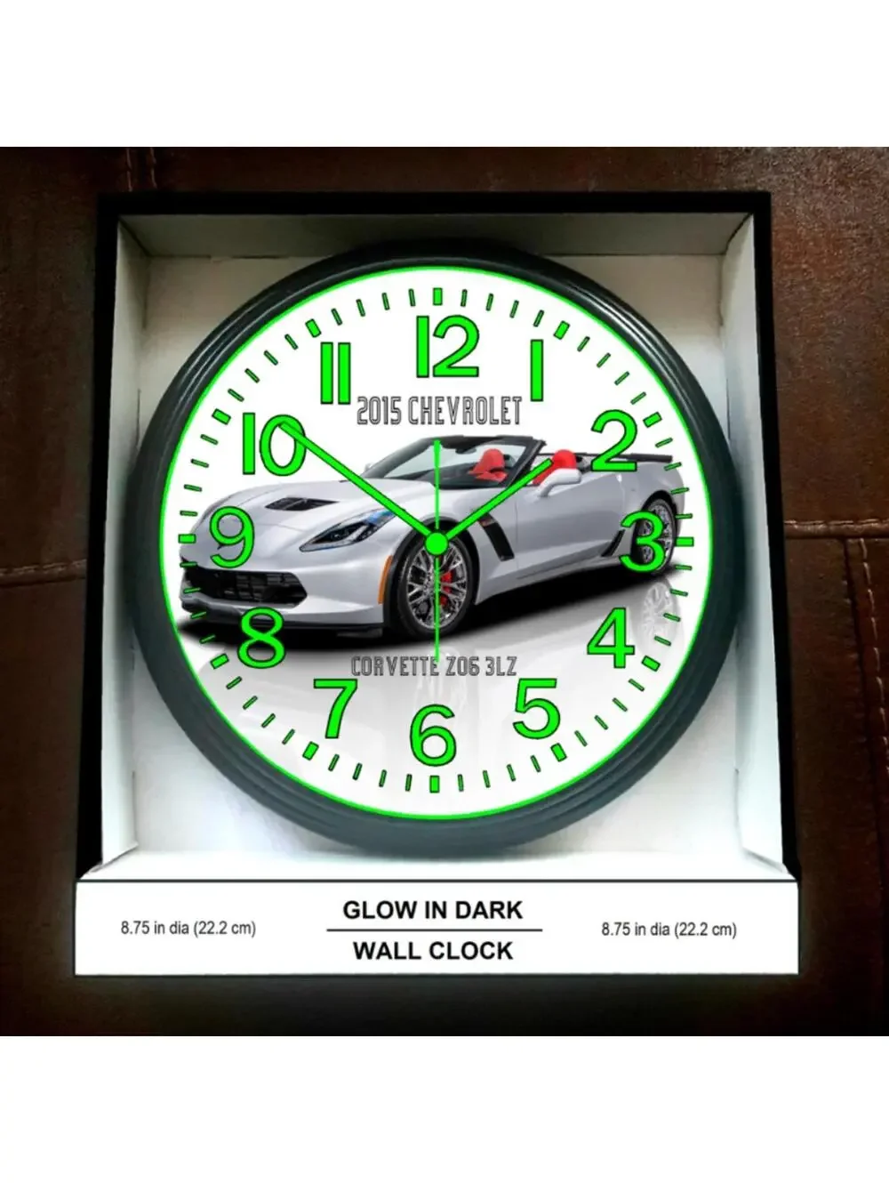 2015 Chevrolet Corvette Chevy Glow On The Dark Wall Clock New!